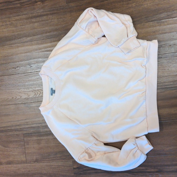 Aerie Balloon Sleeve Drop Shoulder Sweatshirt Baby Pink - Picture 2 of 6